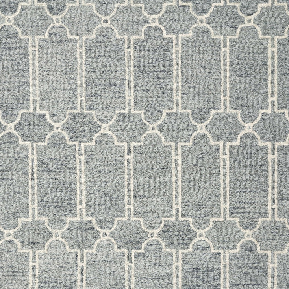 9' X 12'  Wool Blue Area Rug