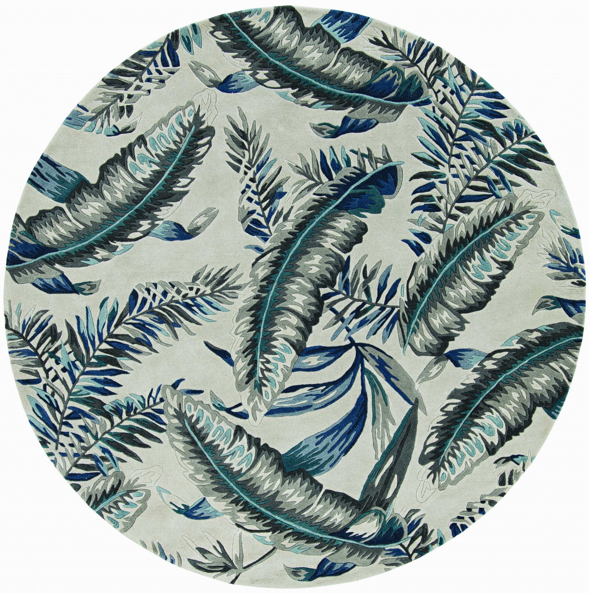 96 X 126 Grey Or  Blue Wool Rug