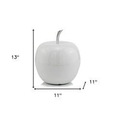 White Jumbo Apple Shaped Aluminum Accent Home Decor