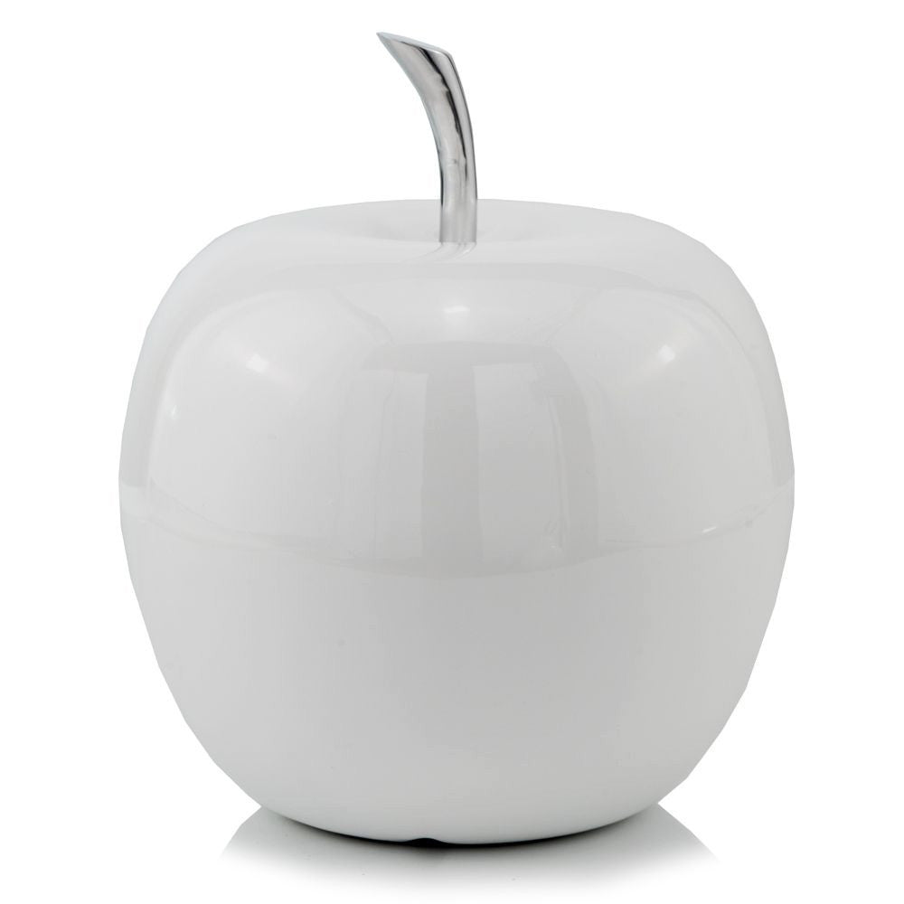 White Jumbo Apple Shaped Aluminum Accent Home Decor