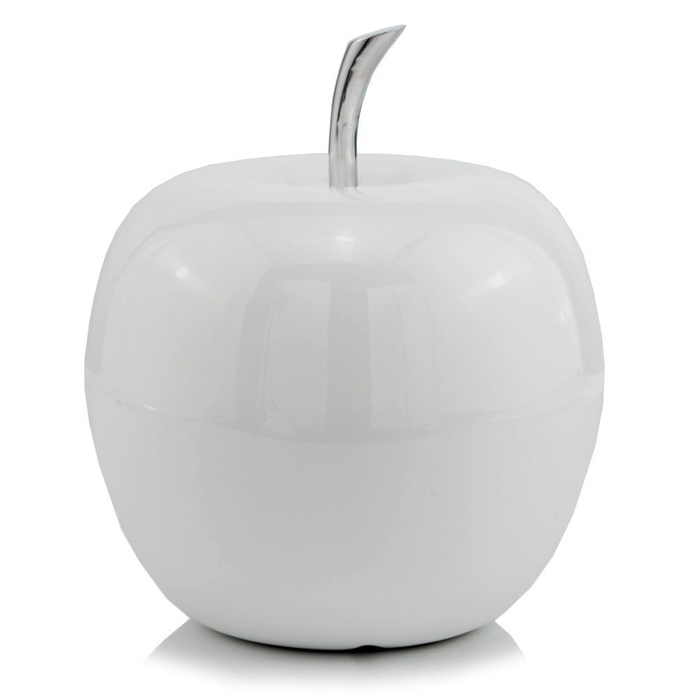 White Jumbo Apple Shaped Aluminum Accent Home Decor