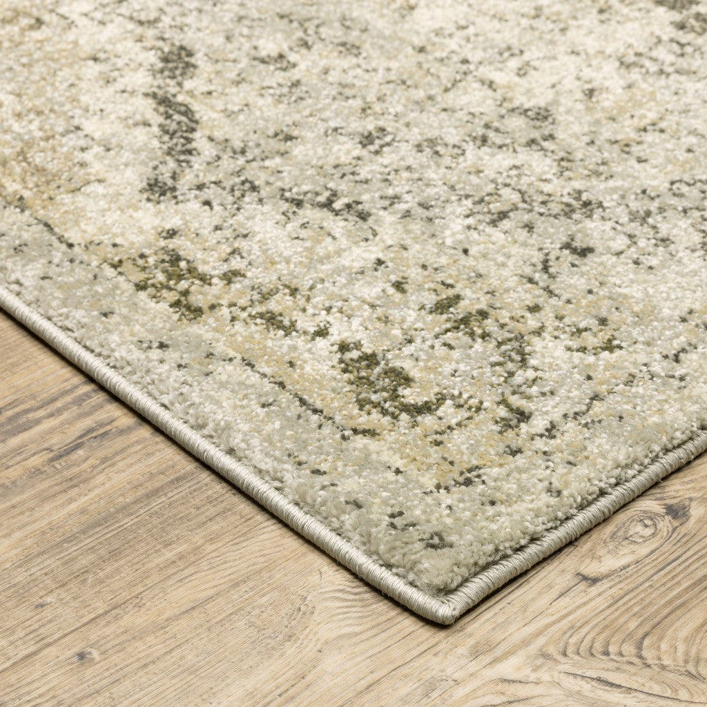 8’ X 11’ Ivory And Gray Floral Trellis Indoor Area Rug