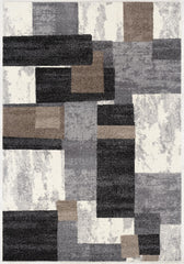 7’ X 9’ Brown Distressed Geometric Area Rug