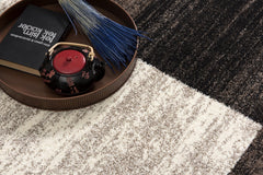 4’ X 6’ Brown And Beige Abstract Blocks Area Rug