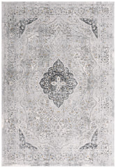 4' X 6' Grey Oriental Area Rug