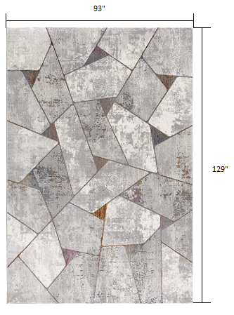 8' X 11' Grey Geometric Area Rug