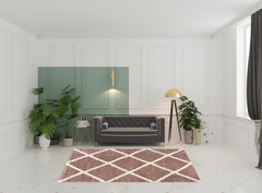 7' X 9' Beige Geometric Area Rug