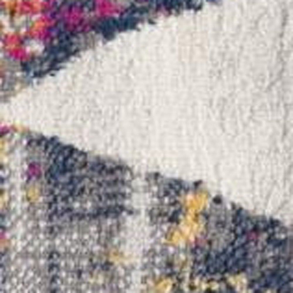 8' X 11' Cream Damask Area Rug