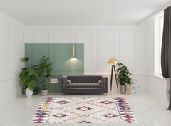 8' X 11' Cream Damask Area Rug