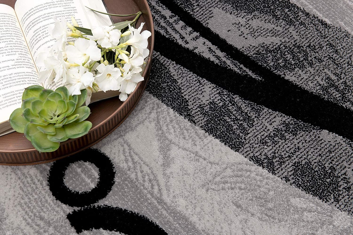 2' X 4' Gray Abstract Dhurrie Area Rug