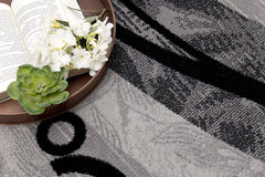 2' X 4' Gray Abstract Dhurrie Area Rug