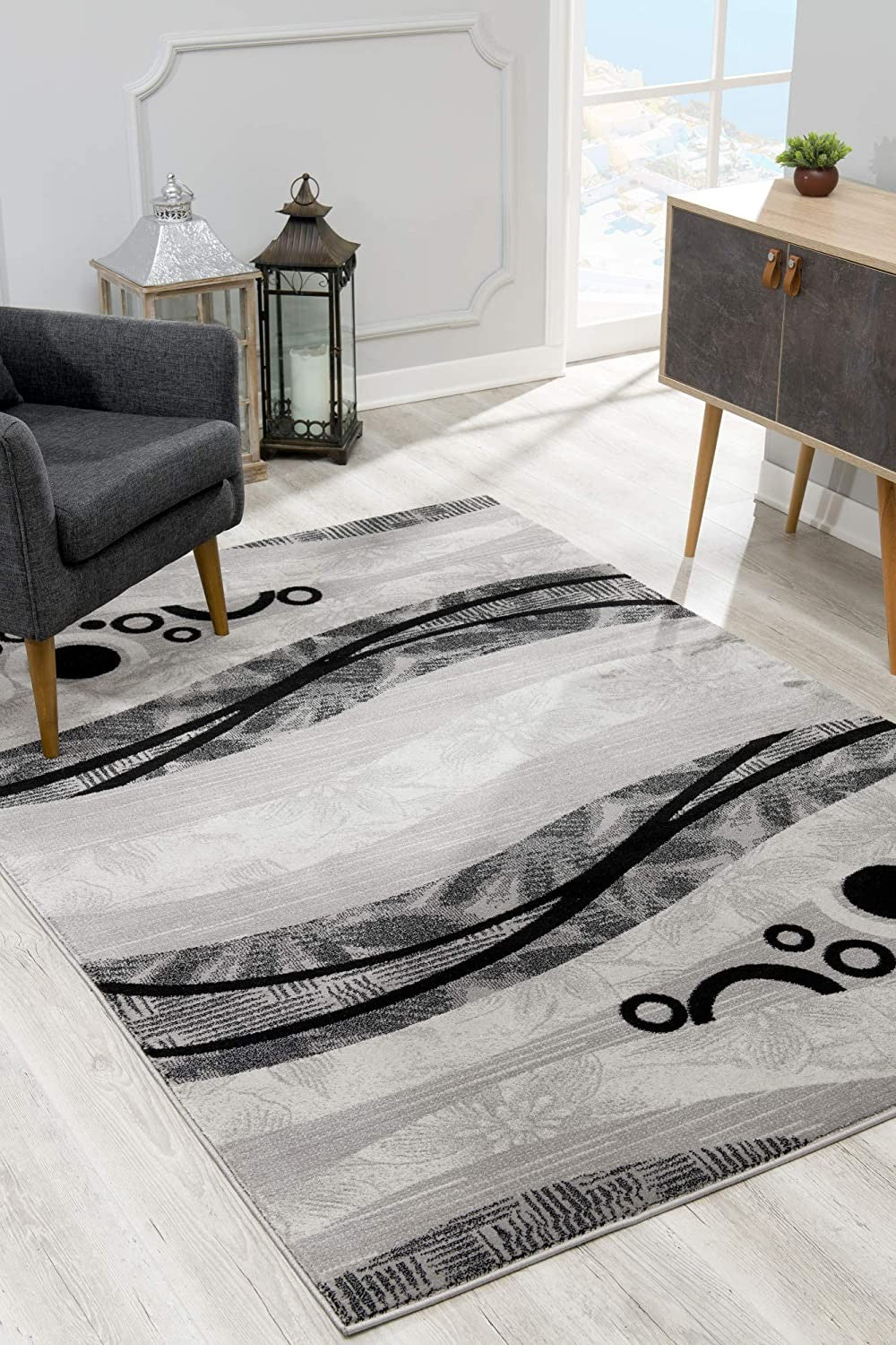 2' X 4' Gray Abstract Dhurrie Area Rug