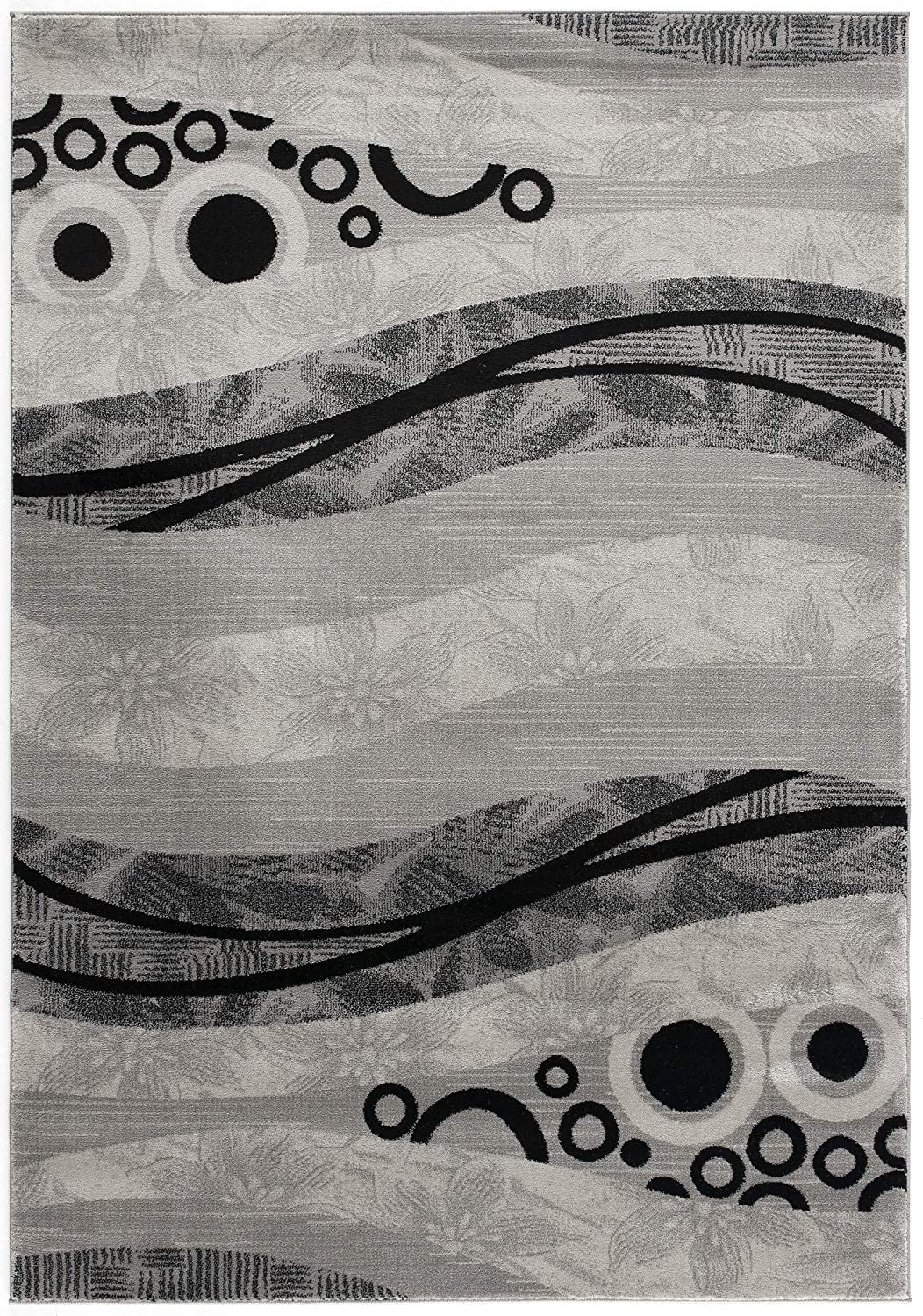 2' X 4' Gray Abstract Dhurrie Area Rug