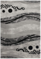 2' X 4' Gray Abstract Dhurrie Area Rug