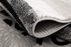 13' Runner Grey Abstract Power Loom Runner Rug