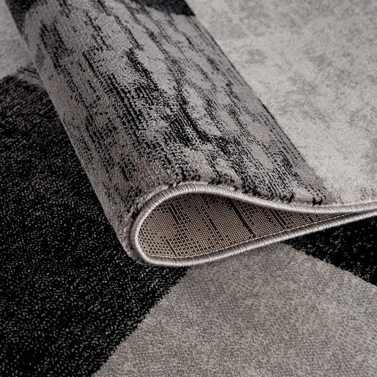 13' Runner Grey Checkered Power Loom Runner Rug