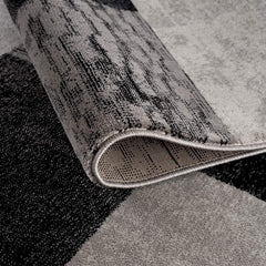 13' Runner Grey Checkered Power Loom Runner Rug
