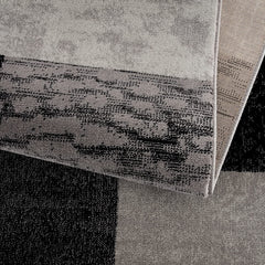 13' Runner Grey Checkered Power Loom Runner Rug