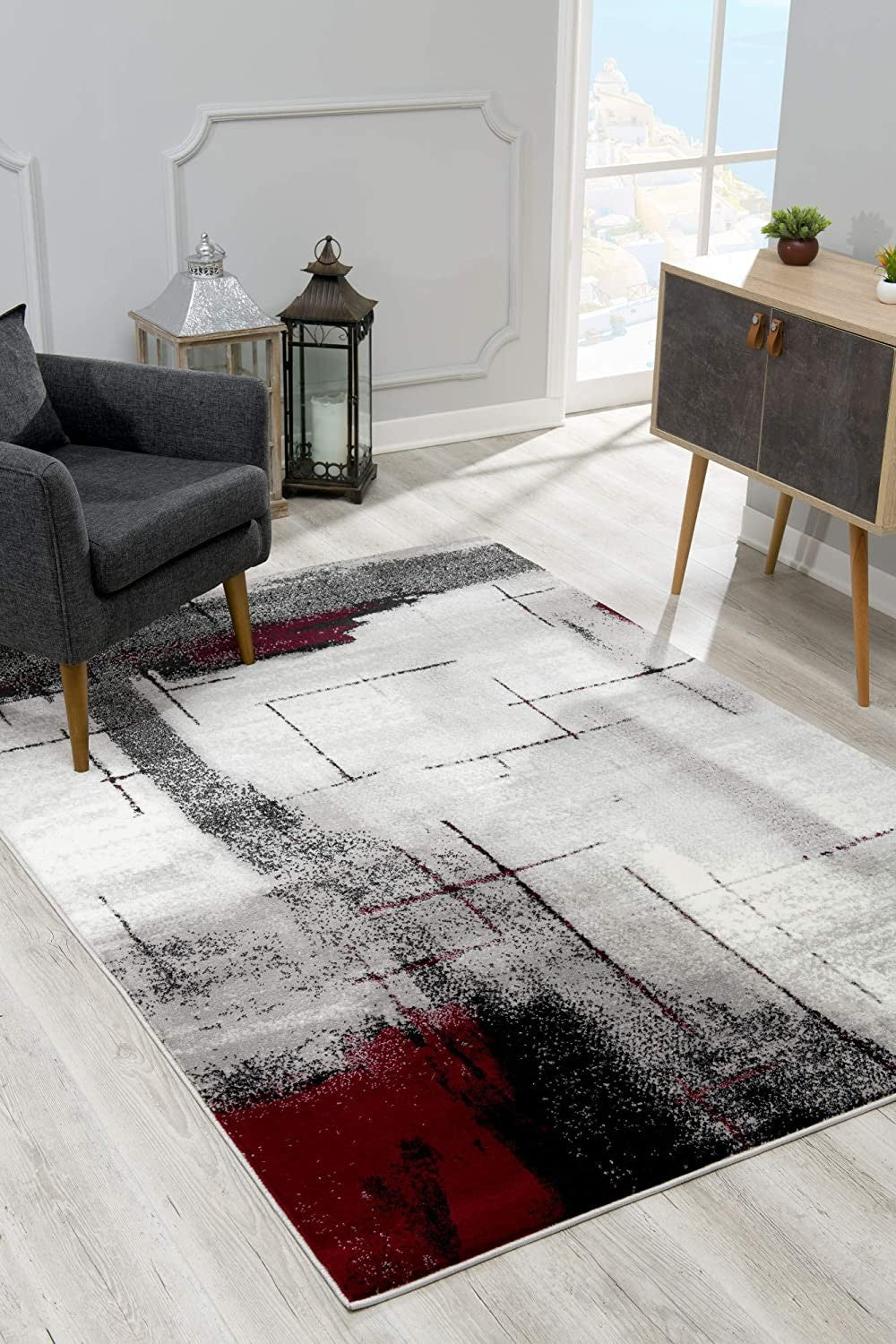 20' Gray Abstract Dhurrie Runner Rug