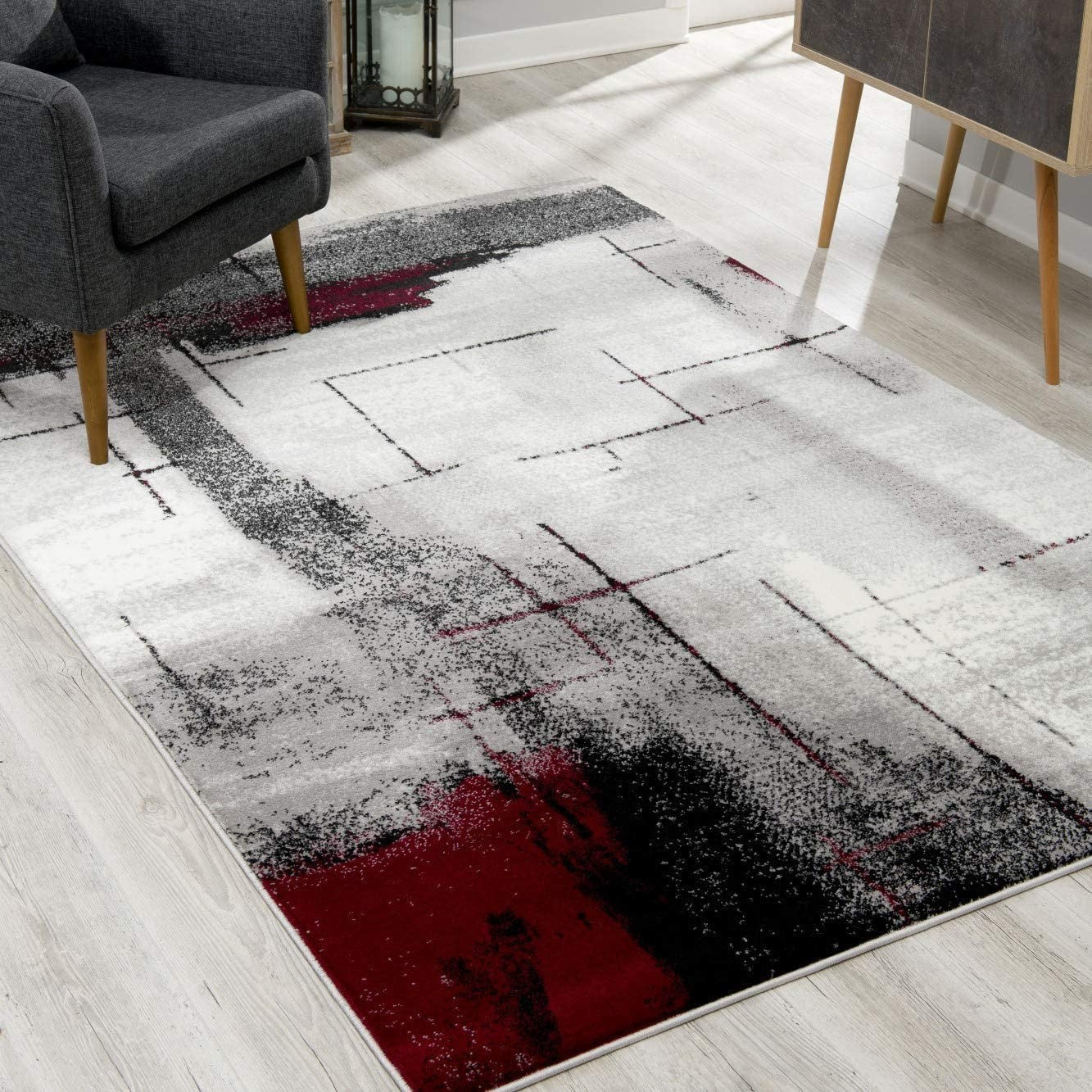 20' Gray Abstract Dhurrie Runner Rug