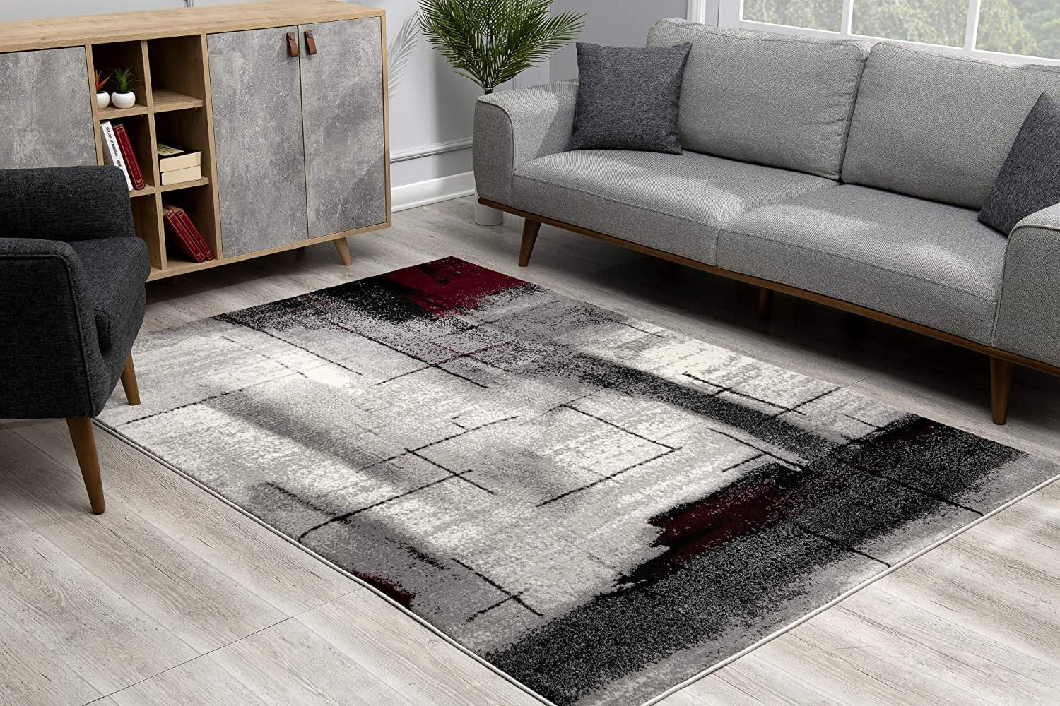 20' Gray Abstract Dhurrie Runner Rug