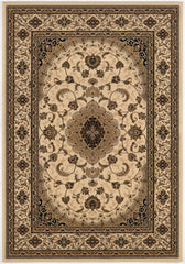 7’ x 9’ Cream Floral Medallion Area Rug