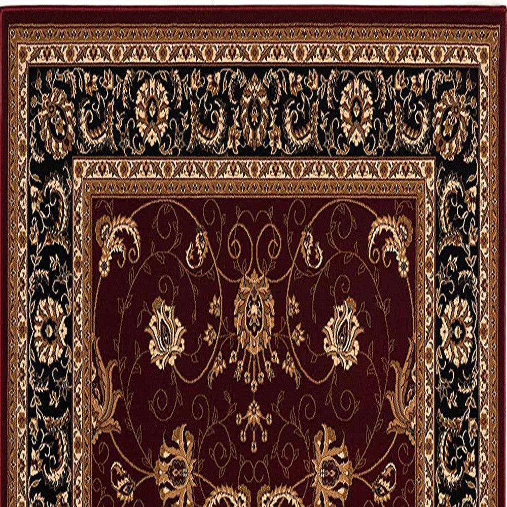 2’ x 13’ Red and Black Ornamental Runner Rug