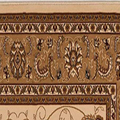 3’ x 13’ Cream and Tan Ornate Border Runner Rug