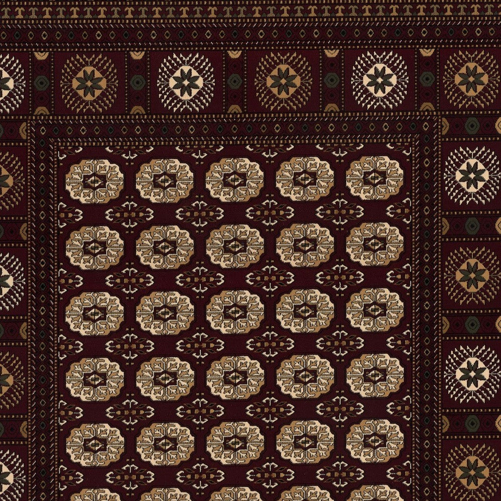 3’ x 20’ Red Eclectic Geometric Pattern Runner Rug