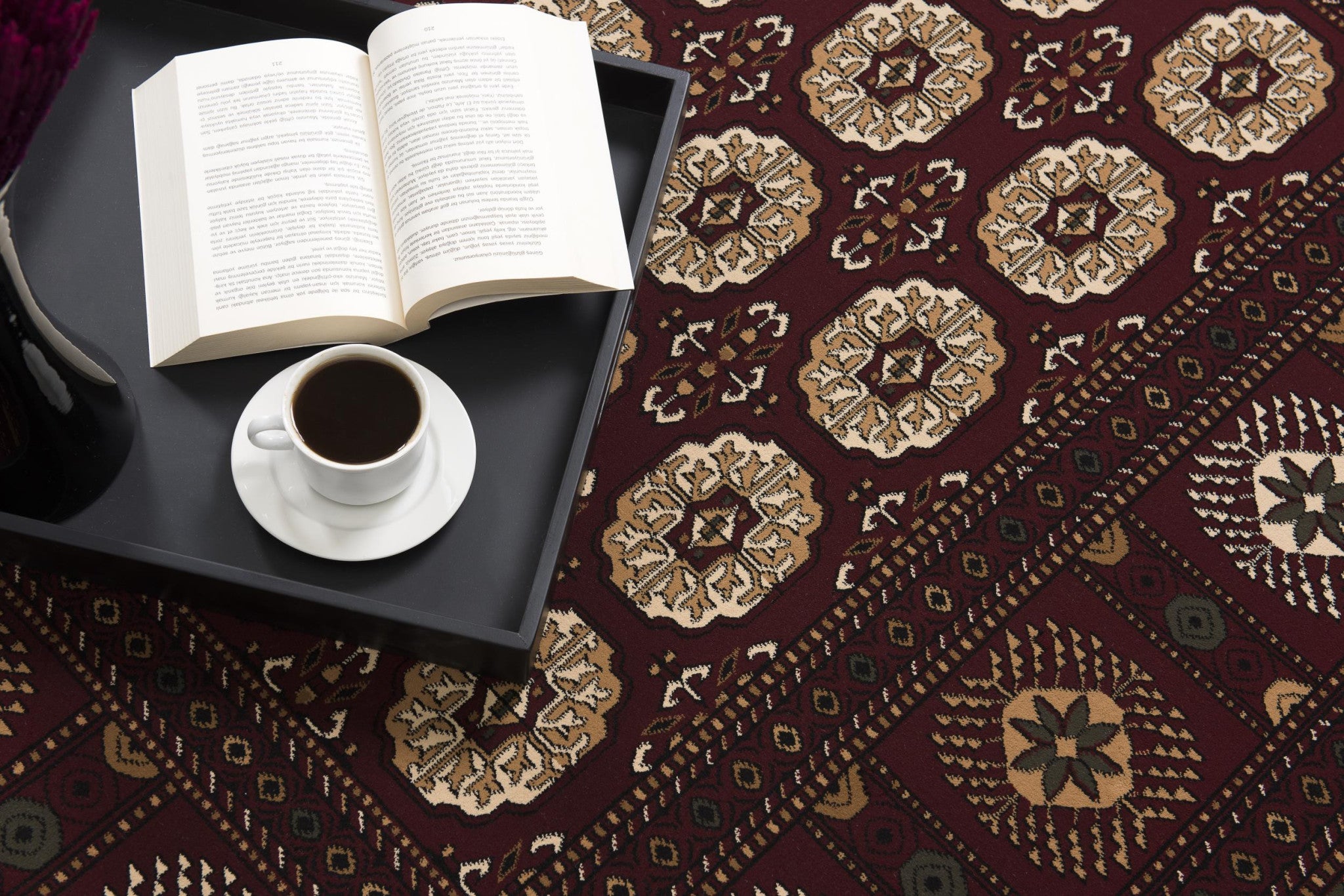 3’ x 10’ Red Eclectic Geometric Pattern Runner Rug