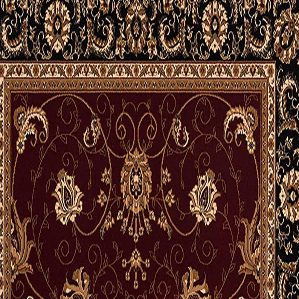 3’ x 15’ Red and Black Ornamental Runner Rug