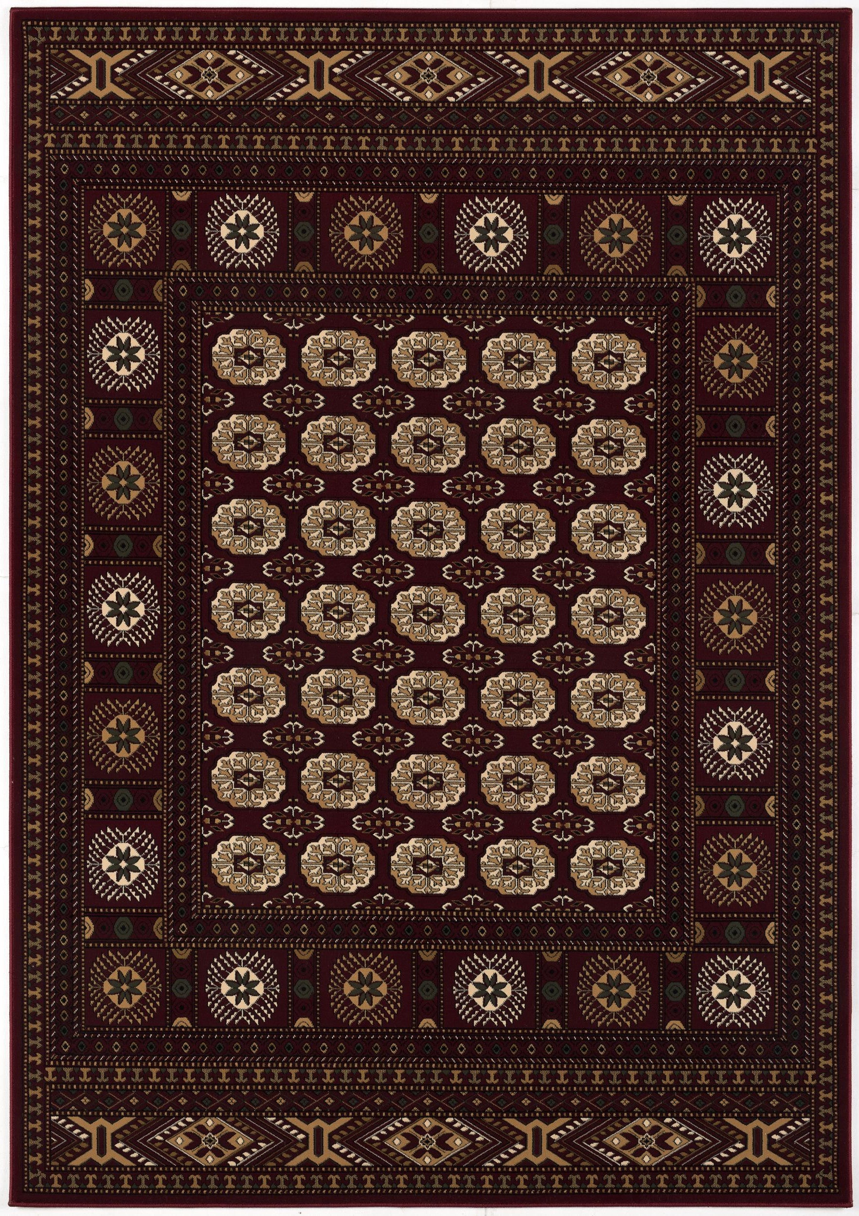 3’ x 15’ Red Eclectic Geometric Pattern Runner Rug