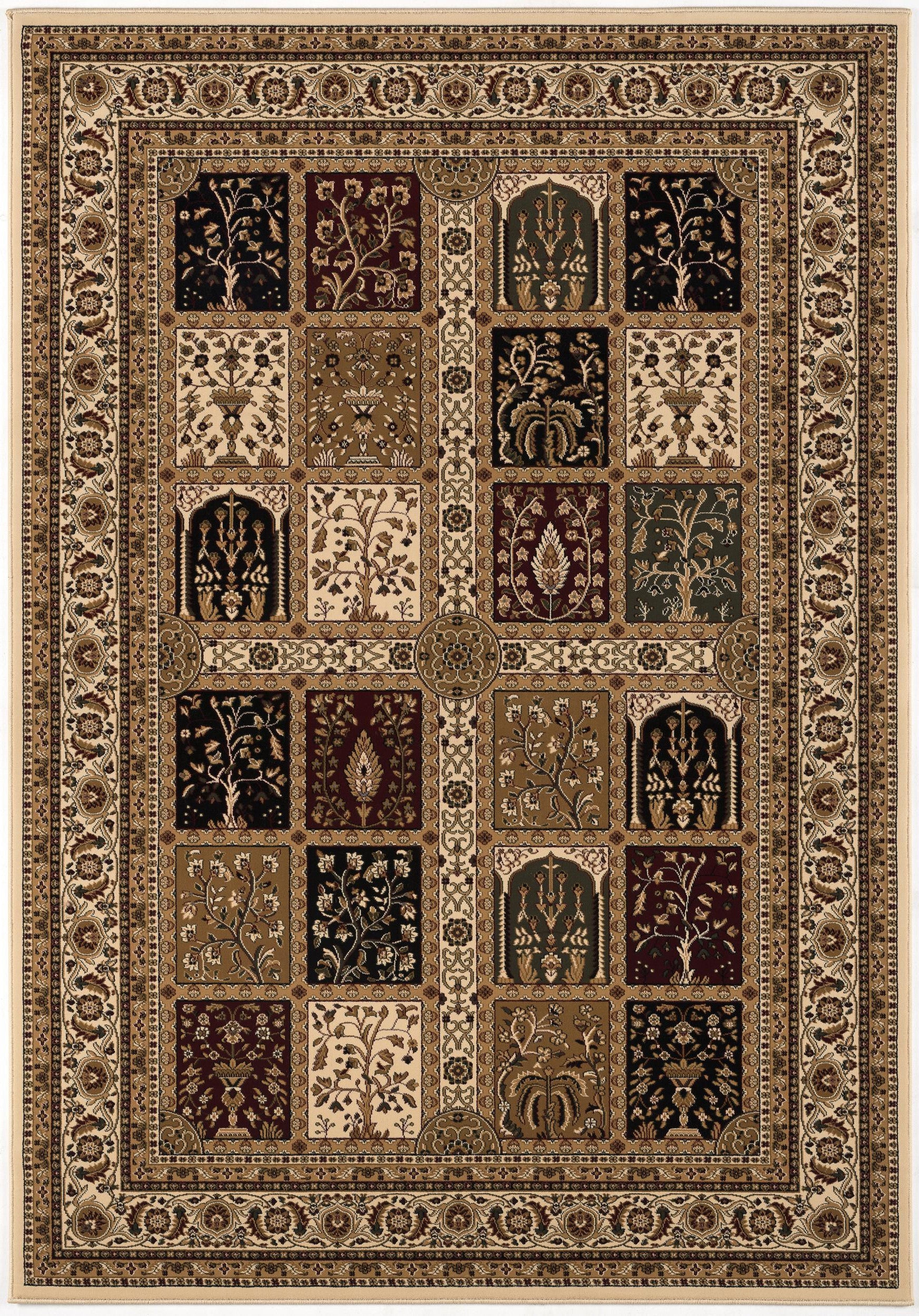 5’ Round Cream Traditional Decorative Area Rug