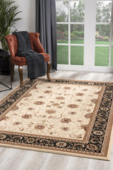 4’ x 6’ Cream and Black Decorative Area Rug