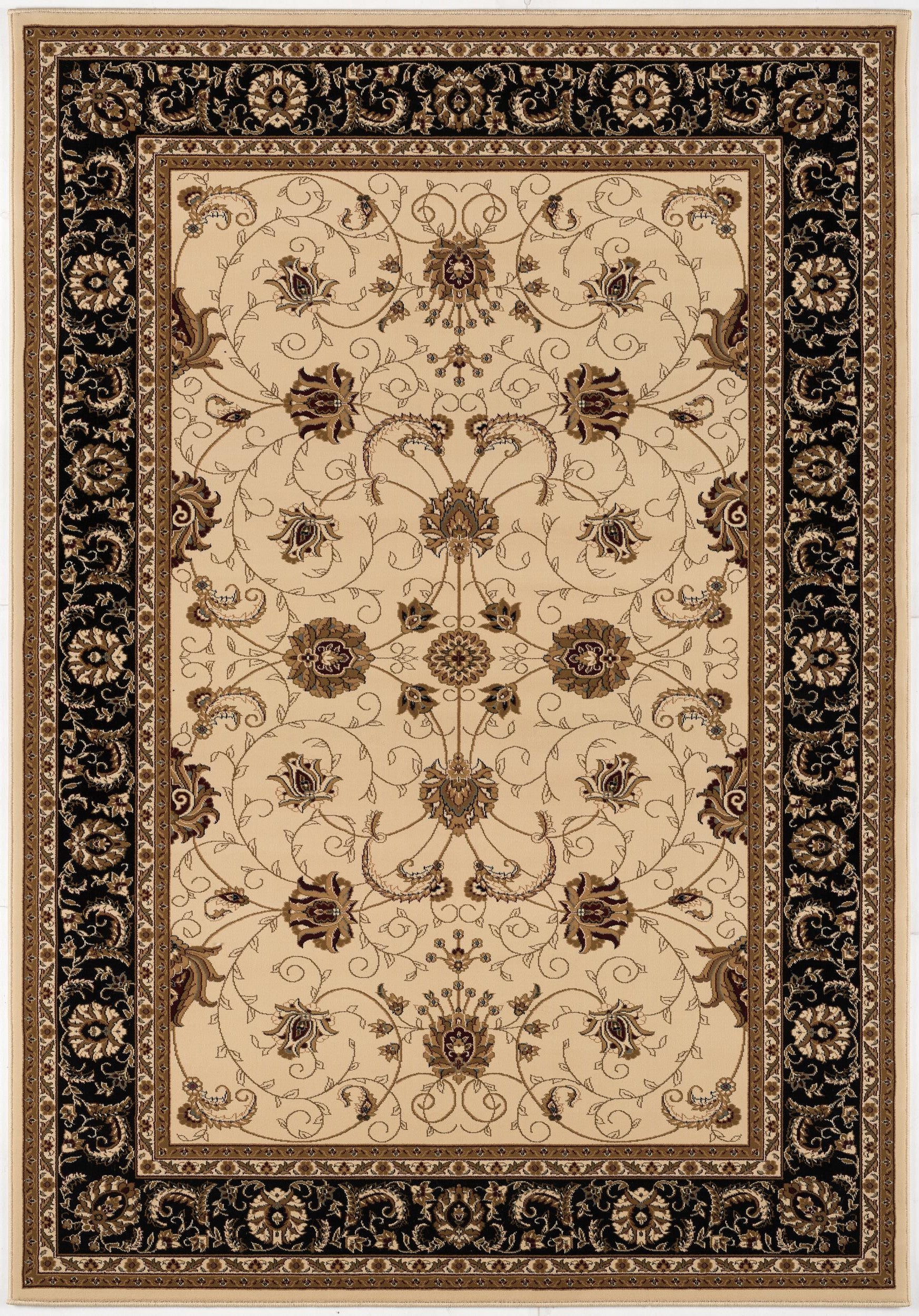 4’ x 6’ Cream and Black Decorative Area Rug