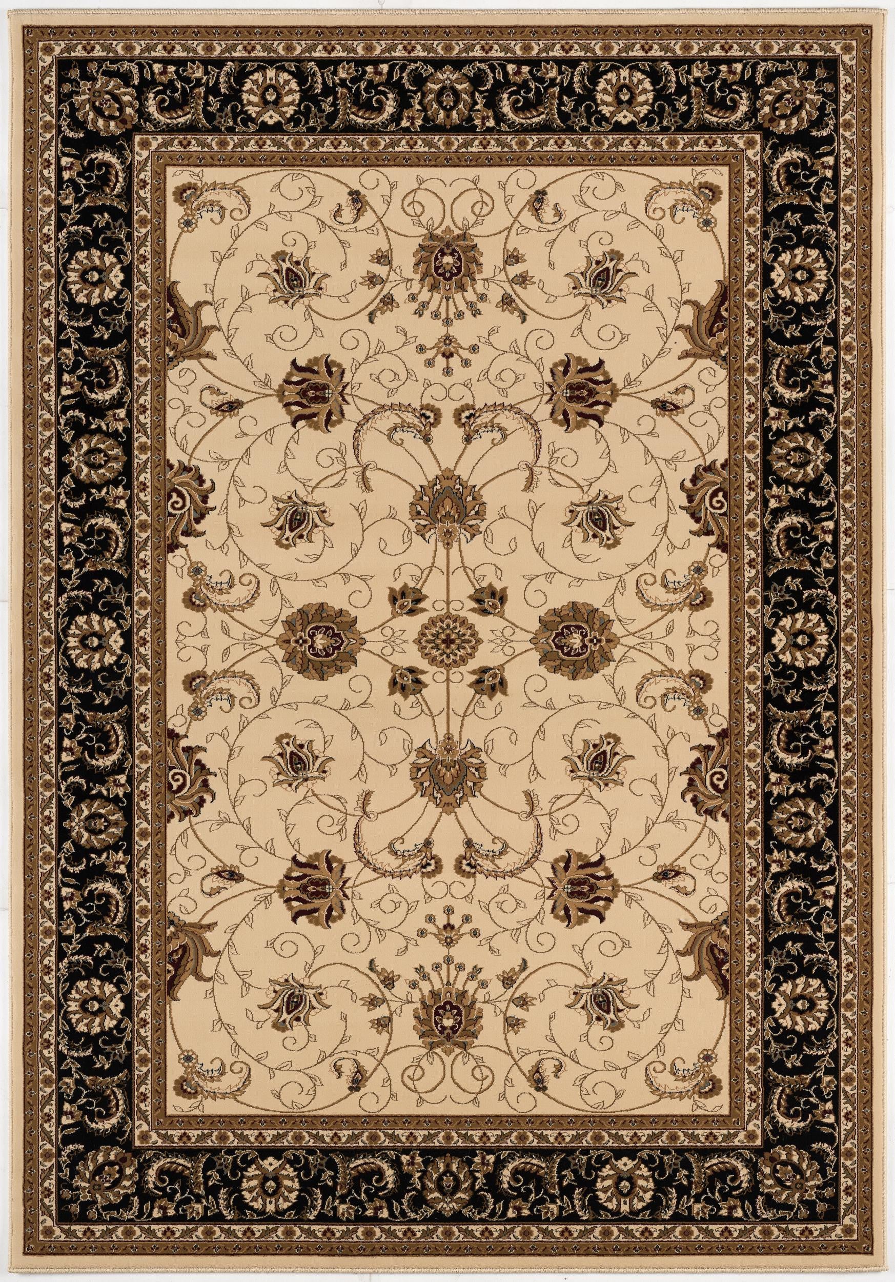 4’ x 6’ Cream and Black Decorative Area Rug