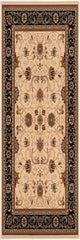 3’ x 8’ Cream and Black Decorative Runner Rug