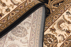 4’ x 6’ Black and Tan Floral Vines Area Rug
