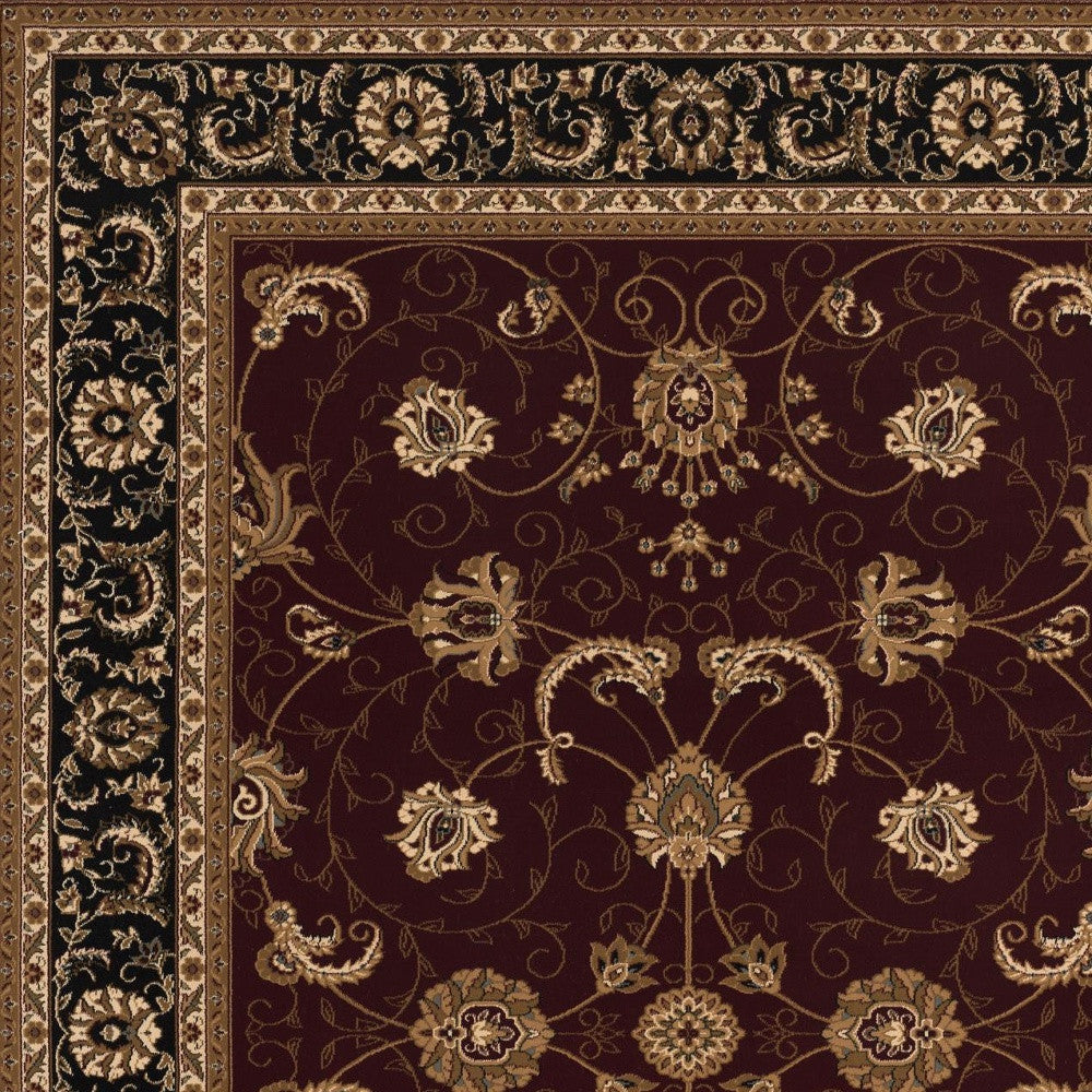 7’ x 9’ Red and Black Ornamental Area Rug