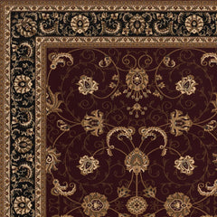 7’ x 9’ Red and Black Ornamental Area Rug