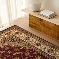 7’ x 9’ Red Floral Medallion Area Rug