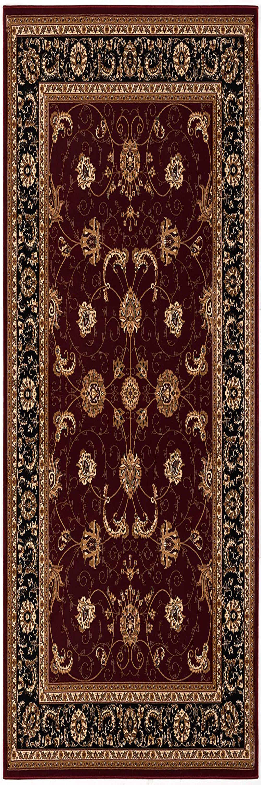 2’ x 15’ Red and Black Ornamental Runner Rug