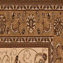 3’ x 15’ Cream and Tan Ornate Border Runner Rug
