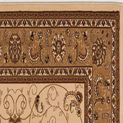 3’ x 15’ Cream and Tan Ornate Border Runner Rug
