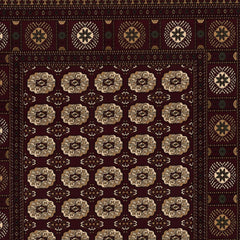 2’ x 15’ Red Eclectic Geometric Pattern Runner Rug