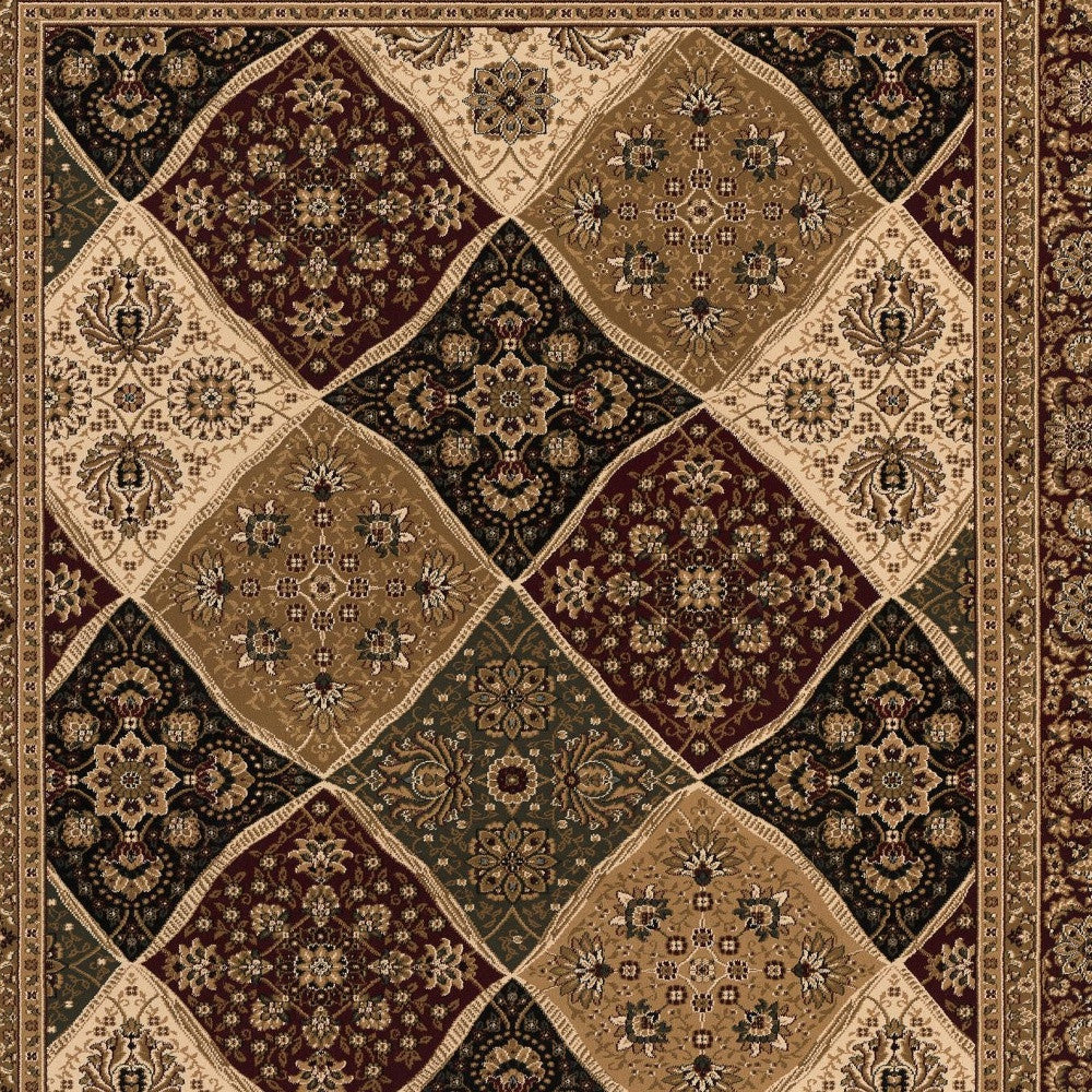 3’ x 8’ Red Decorative Diamonds Runner Rug
