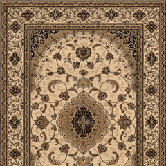 5’ x 8’ Cream Floral Medallion Area Rug