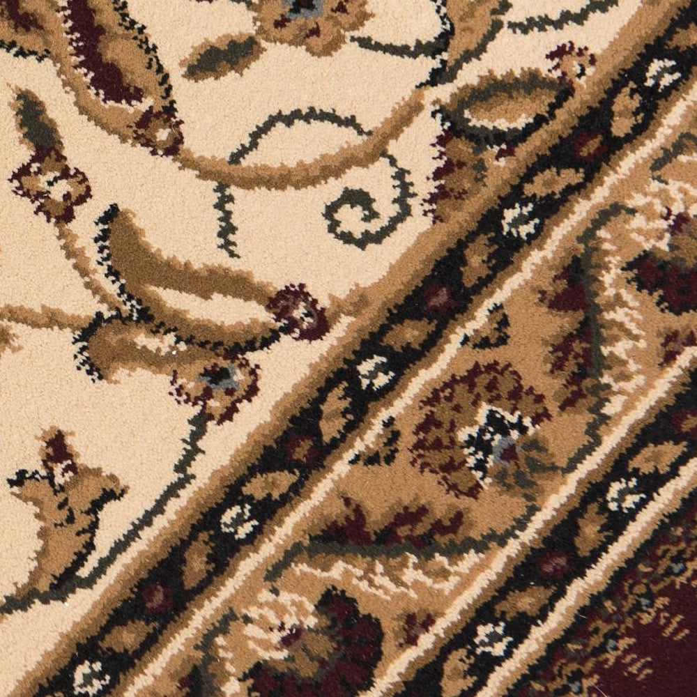8’ x 11’ Red Floral Medallion Area Rug