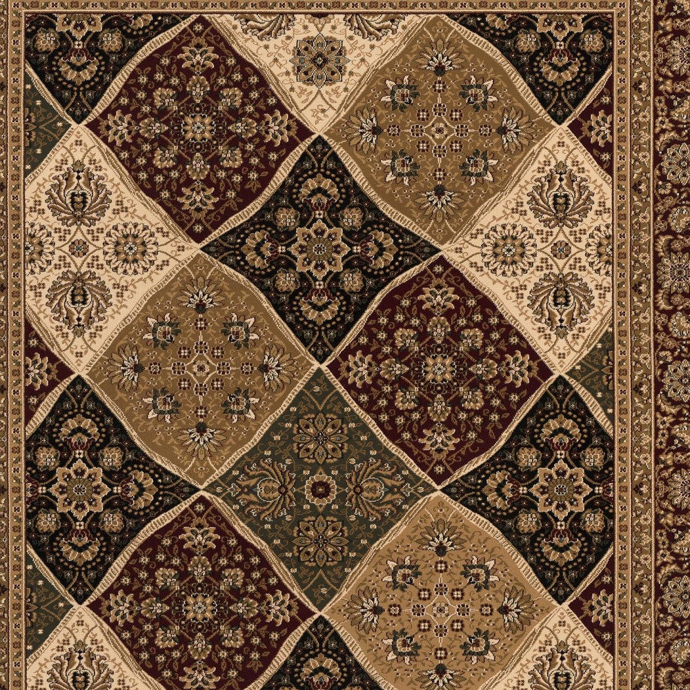 3’ x 15’ Red Decorative Diamonds Runner Rug