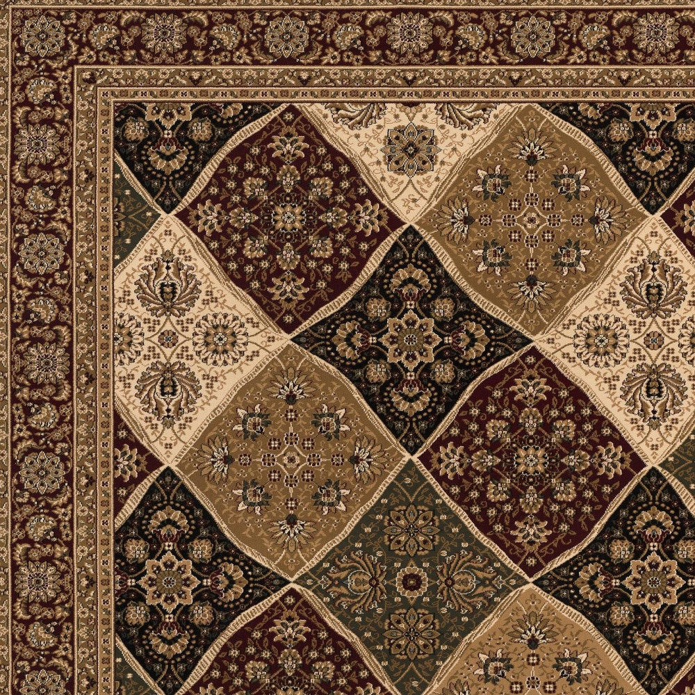 2’ x 13’ Red Decorative Diamonds Runner Rug